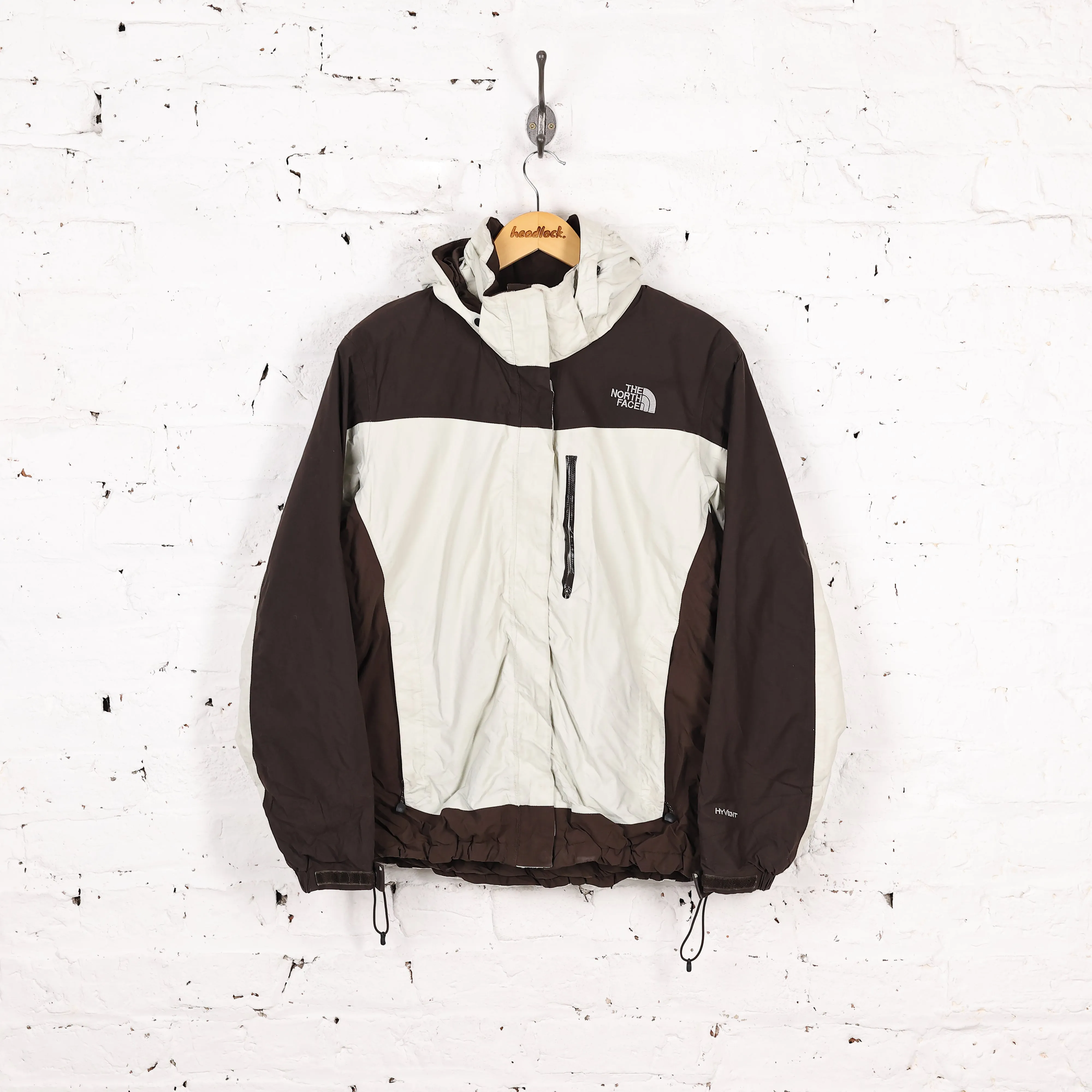 Womens The North Face Hyvent Rain Jacket - Beige/Brown - Womens L