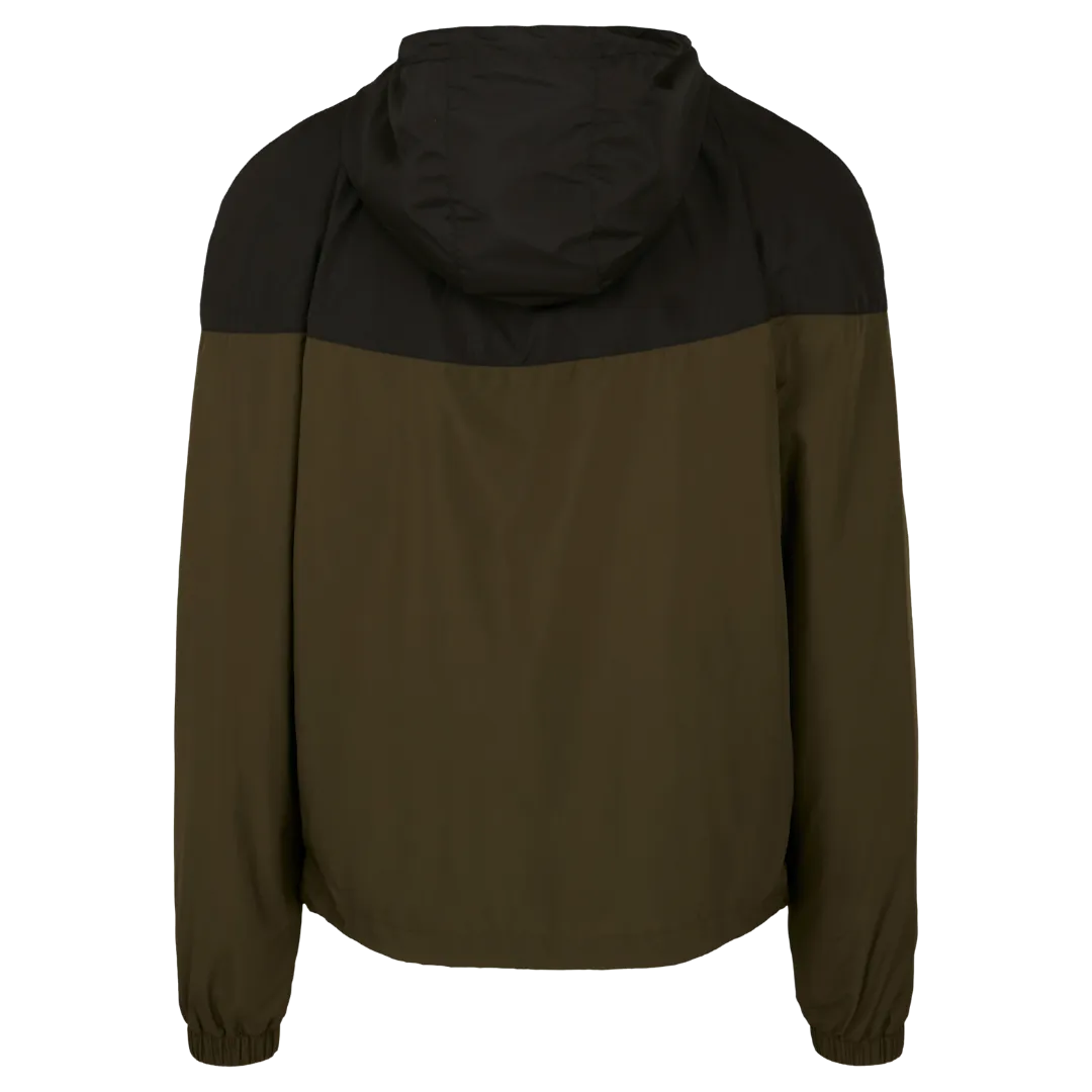 X5CAPE Two Tone Full Zip Wind Breaker - Black & Khaki