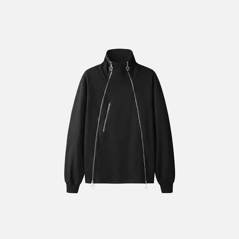 Y2K Stand-Up Collar Jacket in Luxury Polyester for Comfortable Fit