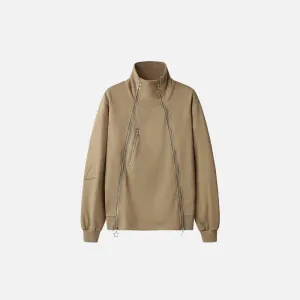 Y2K Stand-Up Collar Jacket in Luxury Polyester for Comfortable Fit