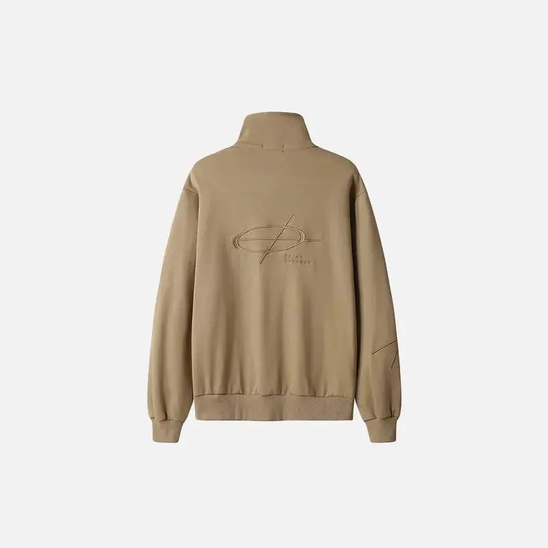 Y2K Stand-Up Collar Jacket in Luxury Polyester for Comfortable Fit