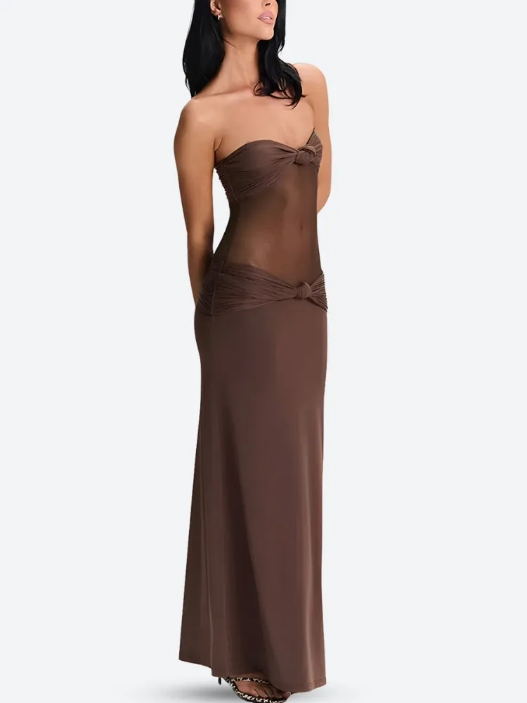 Y2K Twisted Sheer Maxi Dress