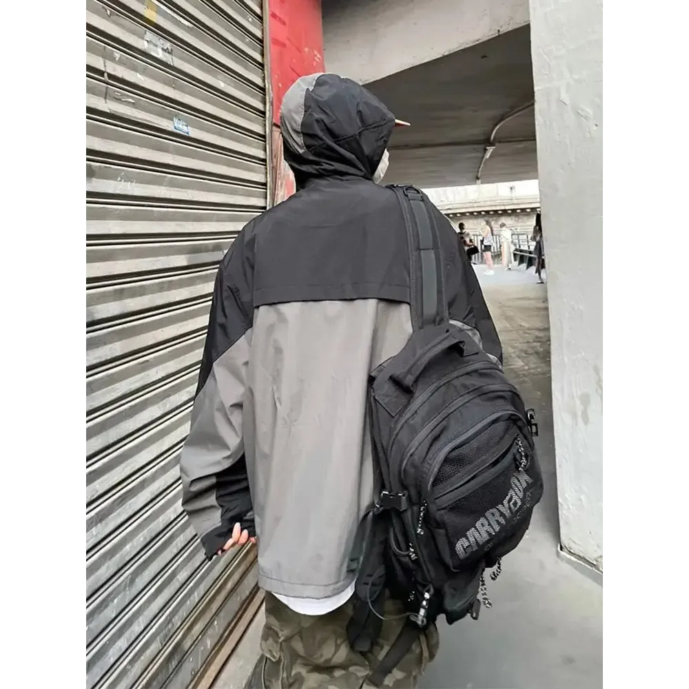 Y2K Windbreaker Jacket with Vintage Embroidery for Style and Comfort
