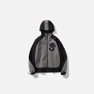 Y2K Windbreaker Jacket with Vintage Embroidery for Style and Comfort