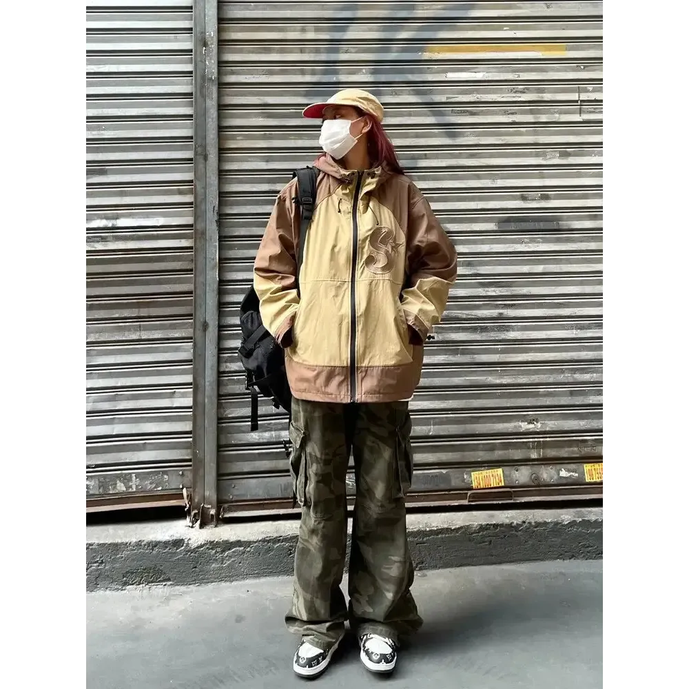 Y2K Windbreaker Jacket with Vintage Embroidery for Style and Comfort