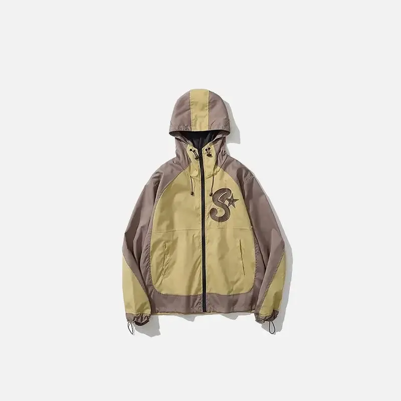 Y2K Windbreaker Jacket with Vintage Embroidery for Style and Comfort