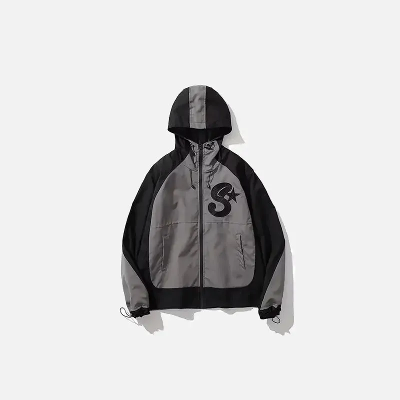 Y2K Windbreaker Jacket with Vintage Embroidery for Style and Comfort