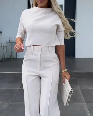 Yessica® | Jackets & High Waisted Straight Pants Set