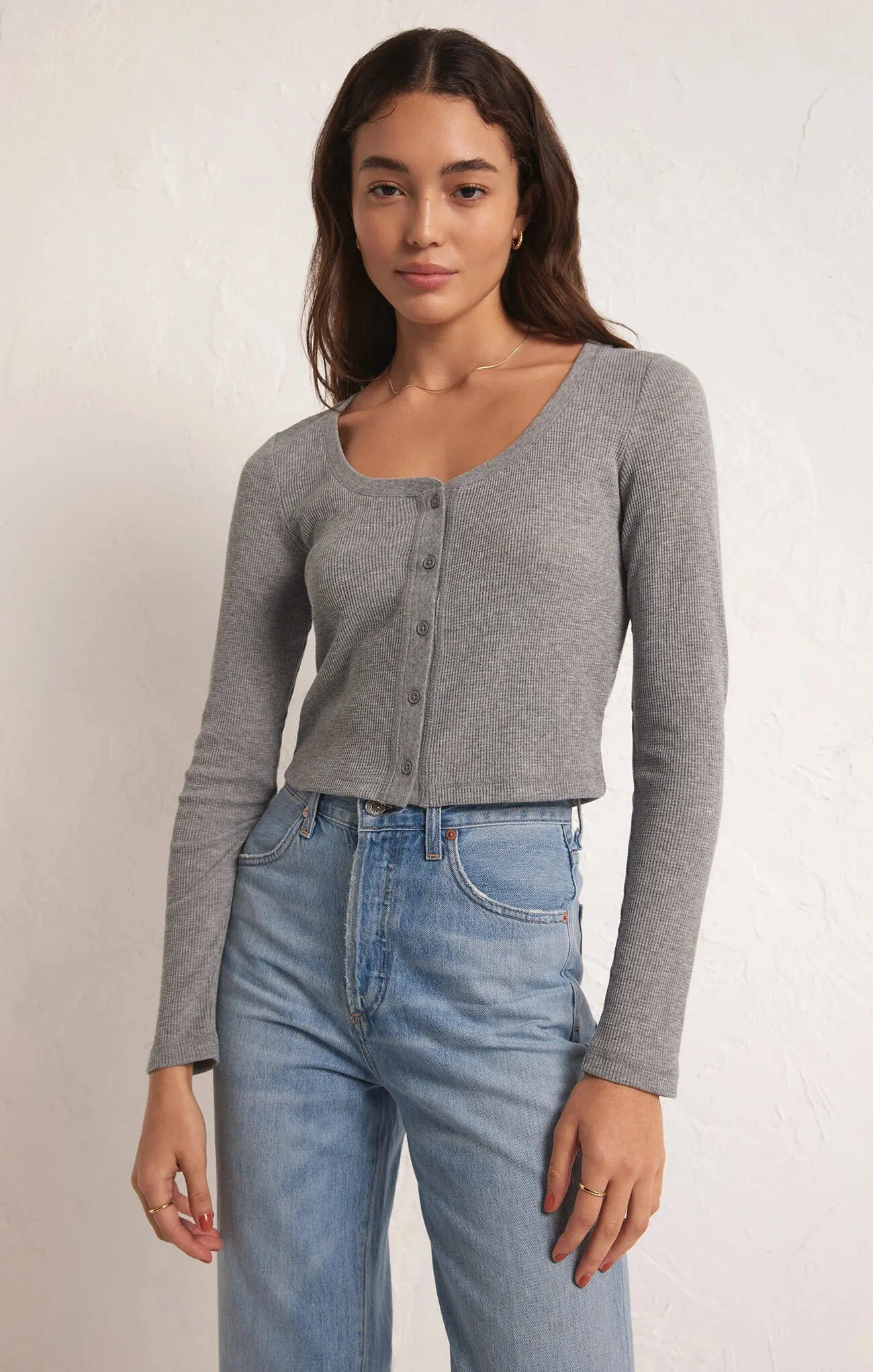 Z Supply Ciana Cropped Waffle Top